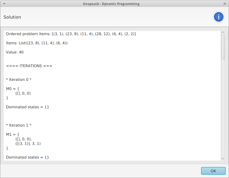 Dynamic programming solution